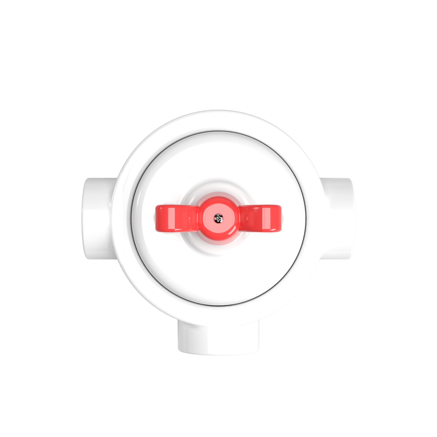 Kit interruttore/deviatore con dado a farfalla e base per Creative-Tubes in porcellana bianca Rosso 3