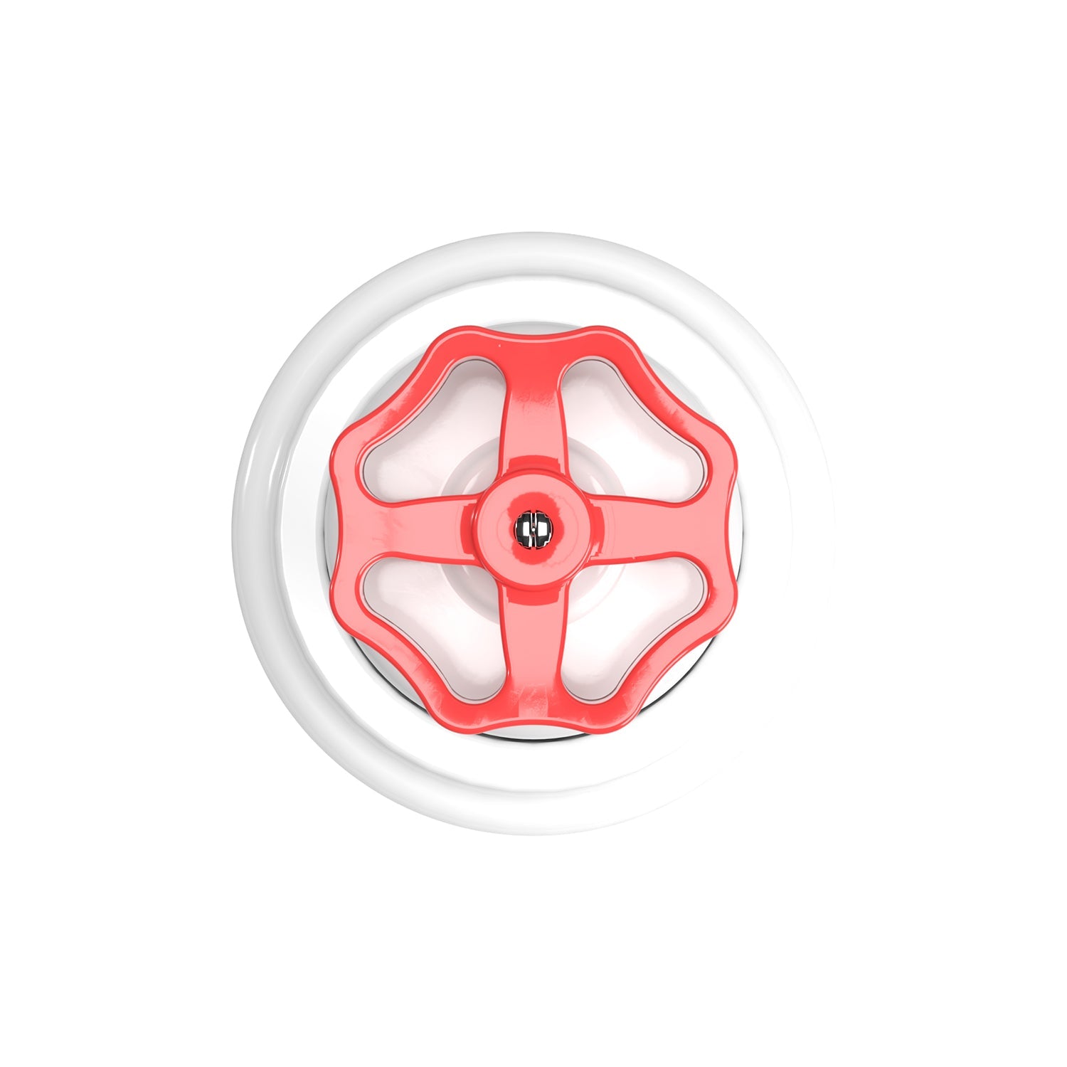 Kit interruttore/deviatore con manopola e base in porcellana bianca Rosso