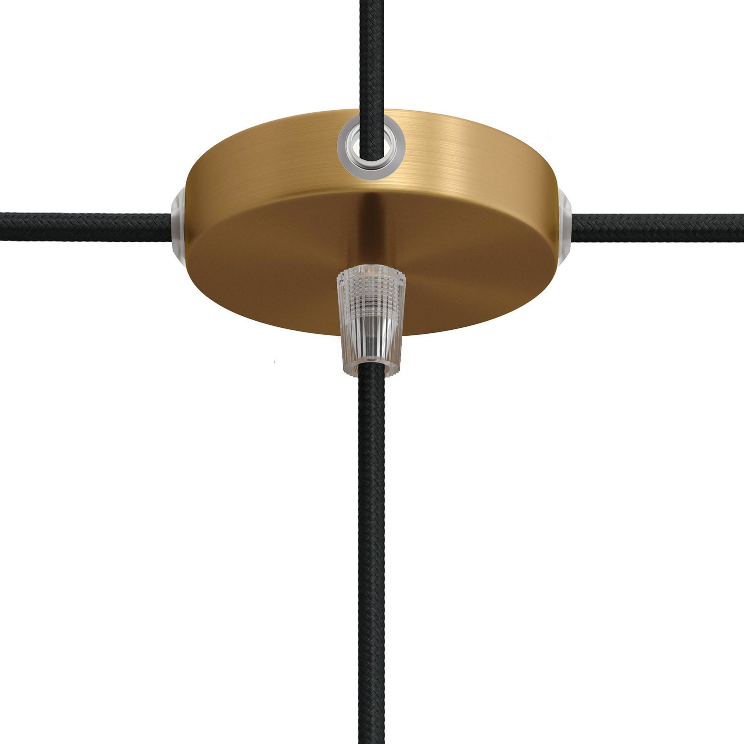 Kit Mini rosone cilindrico in metallo a 1 foro centrale e 4 fori laterali - Bronzo satinato Conico