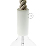 Kit portalampada E27 in legno per cordone 3XL - Bianco