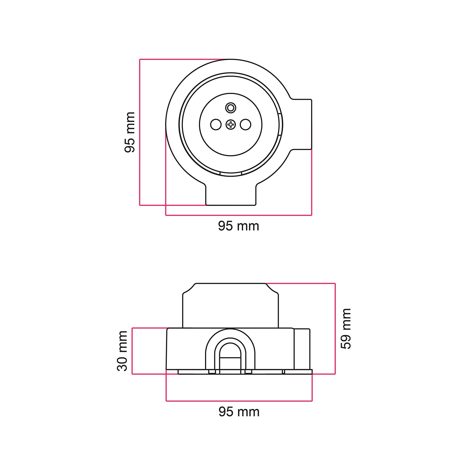 Kit presa a muro di tipo francese e base per Creative-Tubes in porcellana - Nero 2
