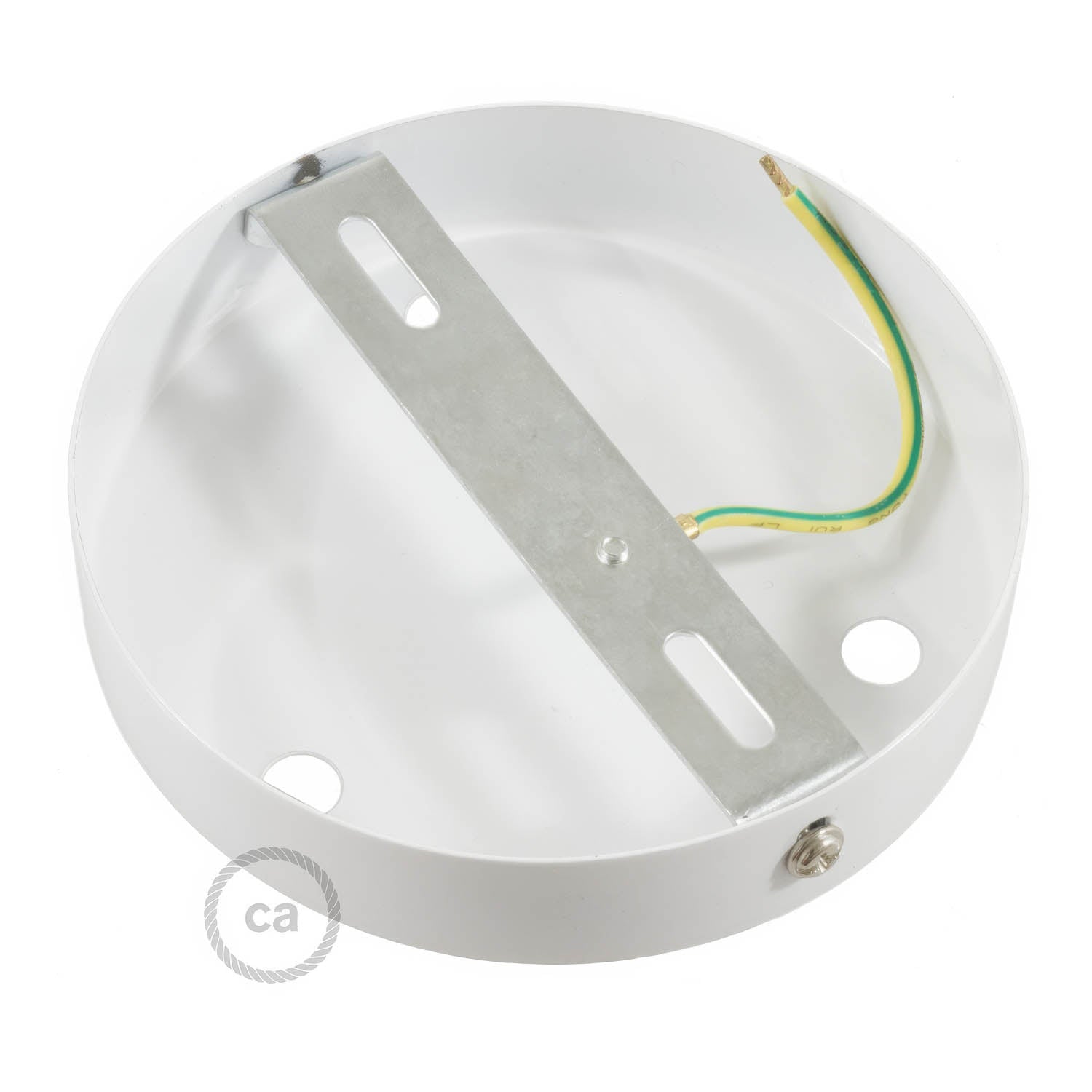 Kit rosone cilindrico in metallo a 3 fori - Bianco opaco Cilindrico