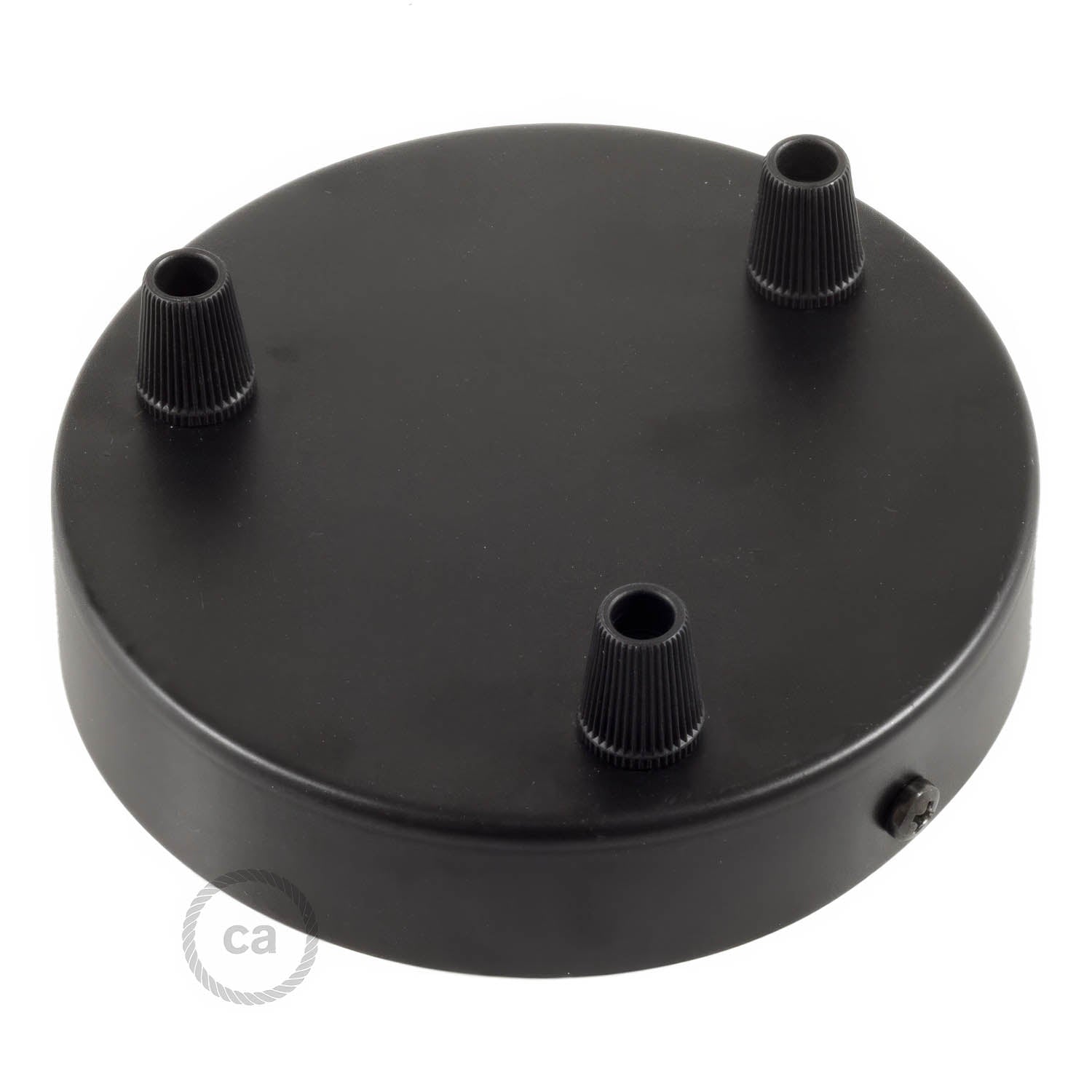 Kit rosone cilindrico in metallo a 3 fori - Nero Conico