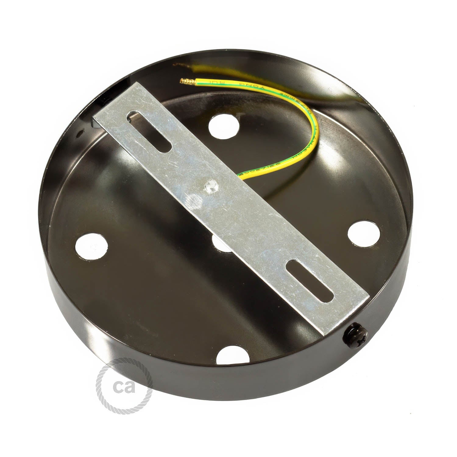 Kit rosone cilindrico in metallo a 5 fori - Nero perla Conico