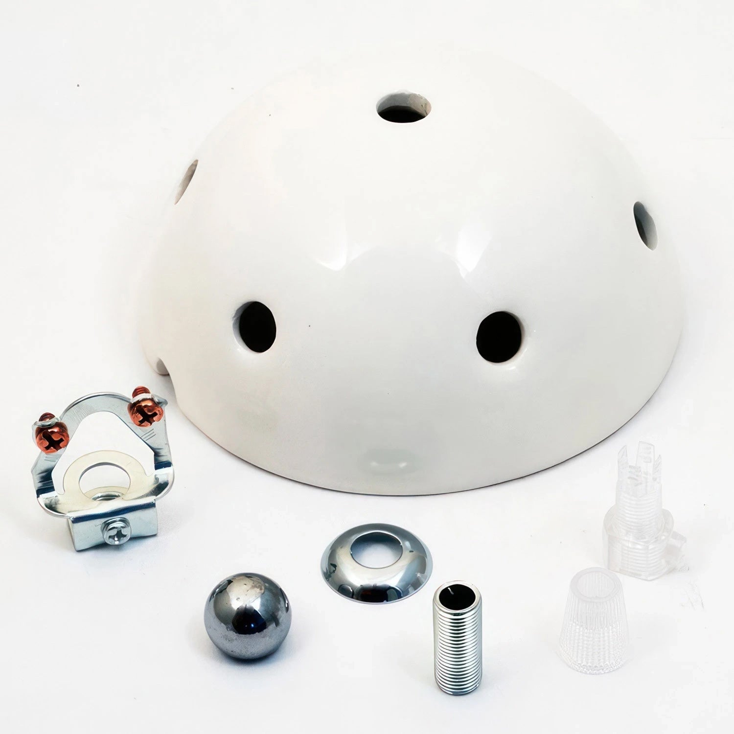 Kit rosone in ceramica a 6 fori - Bianco