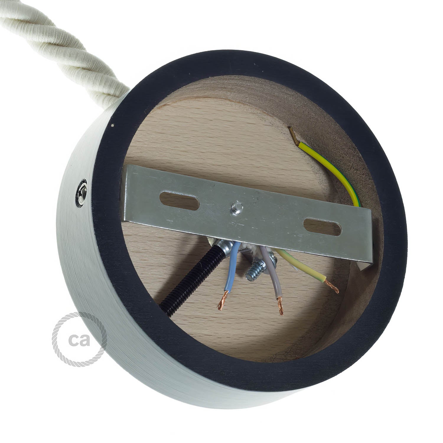 Kit rosone in legno per cordone XL - Nero