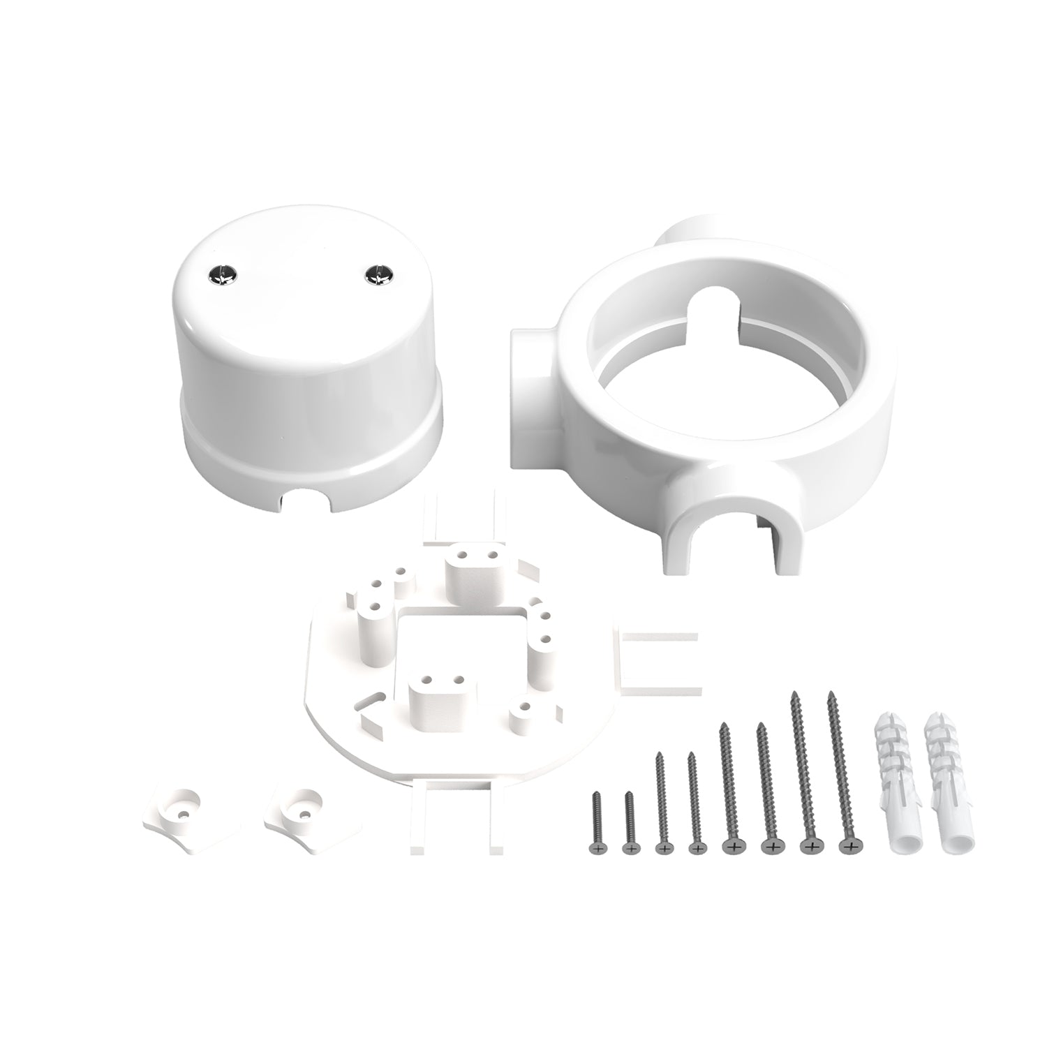 Kit scatola di derivazione e base per Creative-Tubes in porcellana - Bianco 3