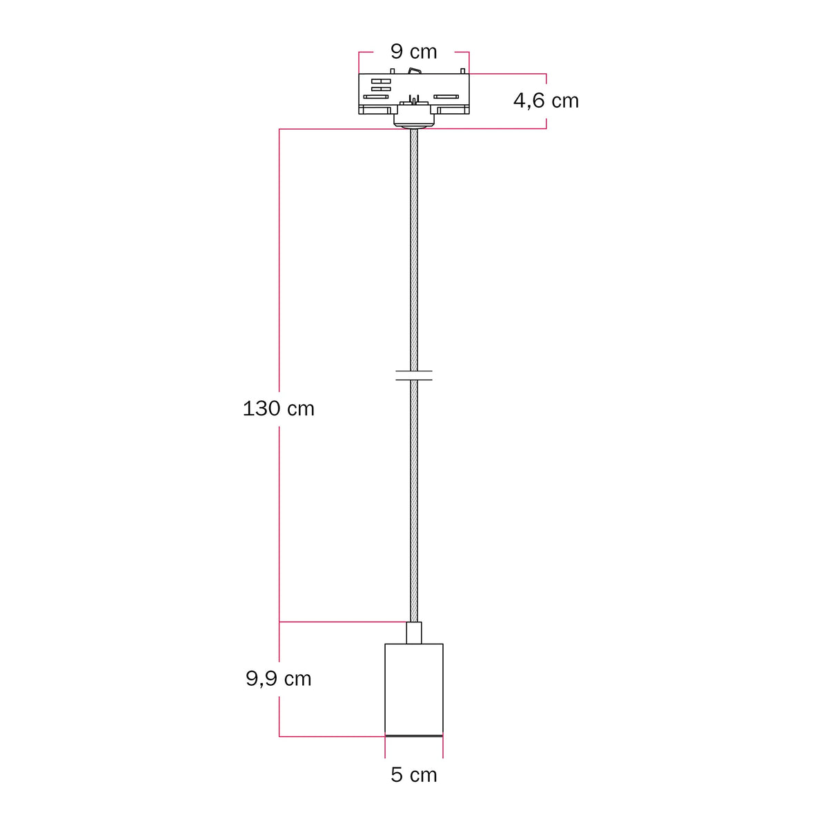Lampada a sospensione con faretto GU10 Bispot per sistema a binario - Rame satinato Si Eutrac