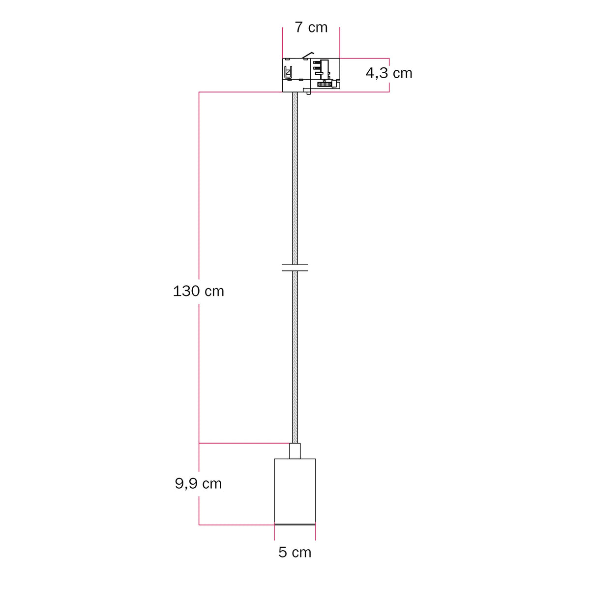 Lampada a sospensione con faretto GU10 Bispot per sistema a binario - Rame satinato Si Stucchi