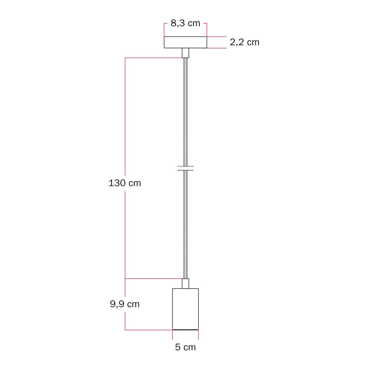 Lampada a sospensione con faretto GU10 Bispot - Titanio satinato
