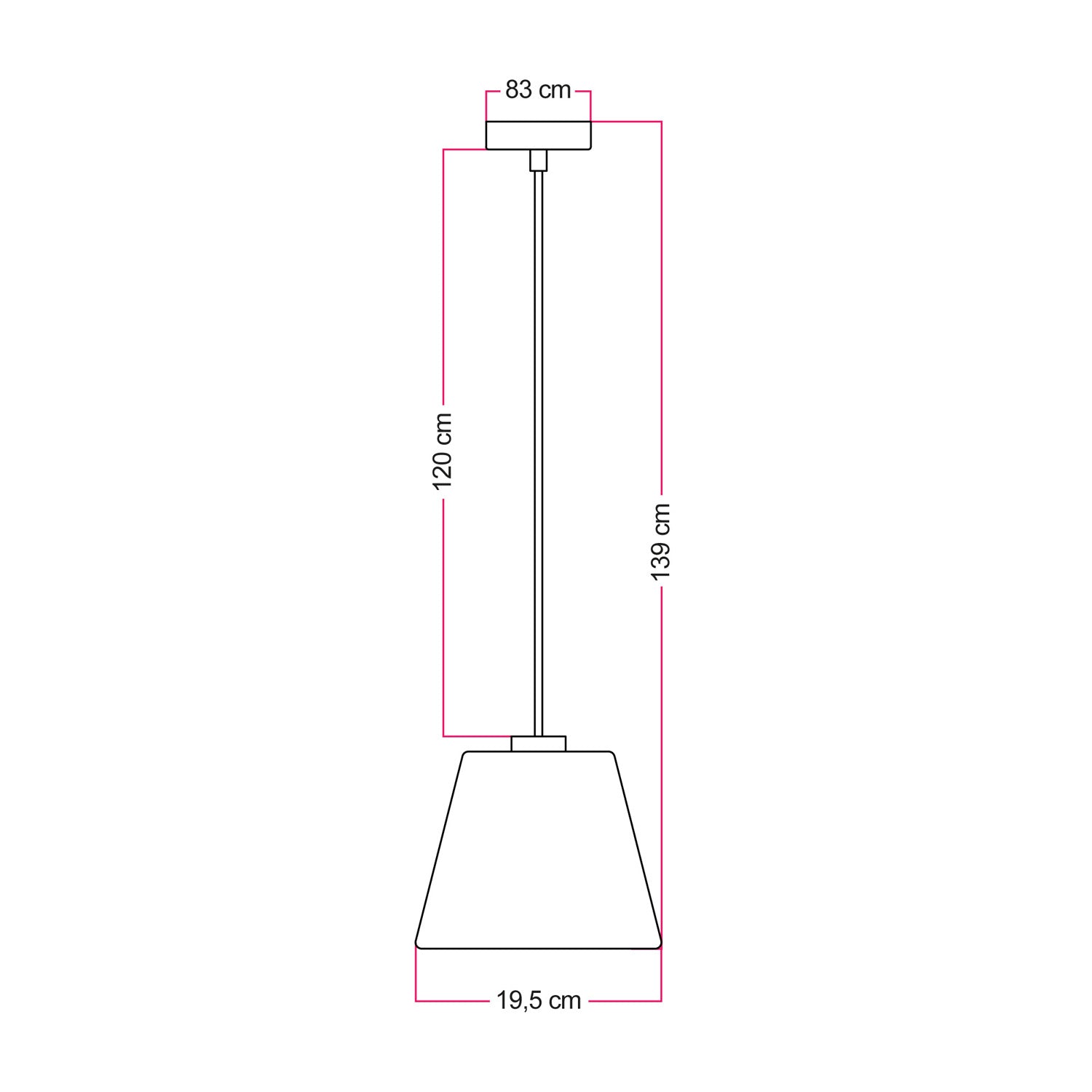 Lampada a sospensione con lampadina Ghost a cono smoky - Bianco