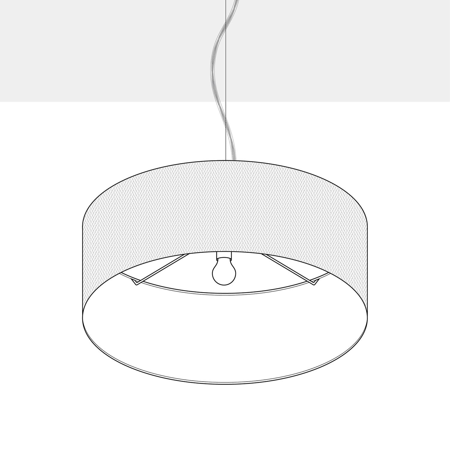 Lampada a sospensione con paralume in tessuto Cilindro Large - Made in Italy - Arenal Sabbia No