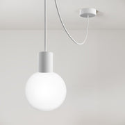Lampada a sospensione da esterno Modulair IP65 con paralume infrangibile Unbreak-a-Ball - Bianco