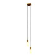 Lampada a sospensione multipla a 2 cadute con finiture in metallo - Bronzo satinato