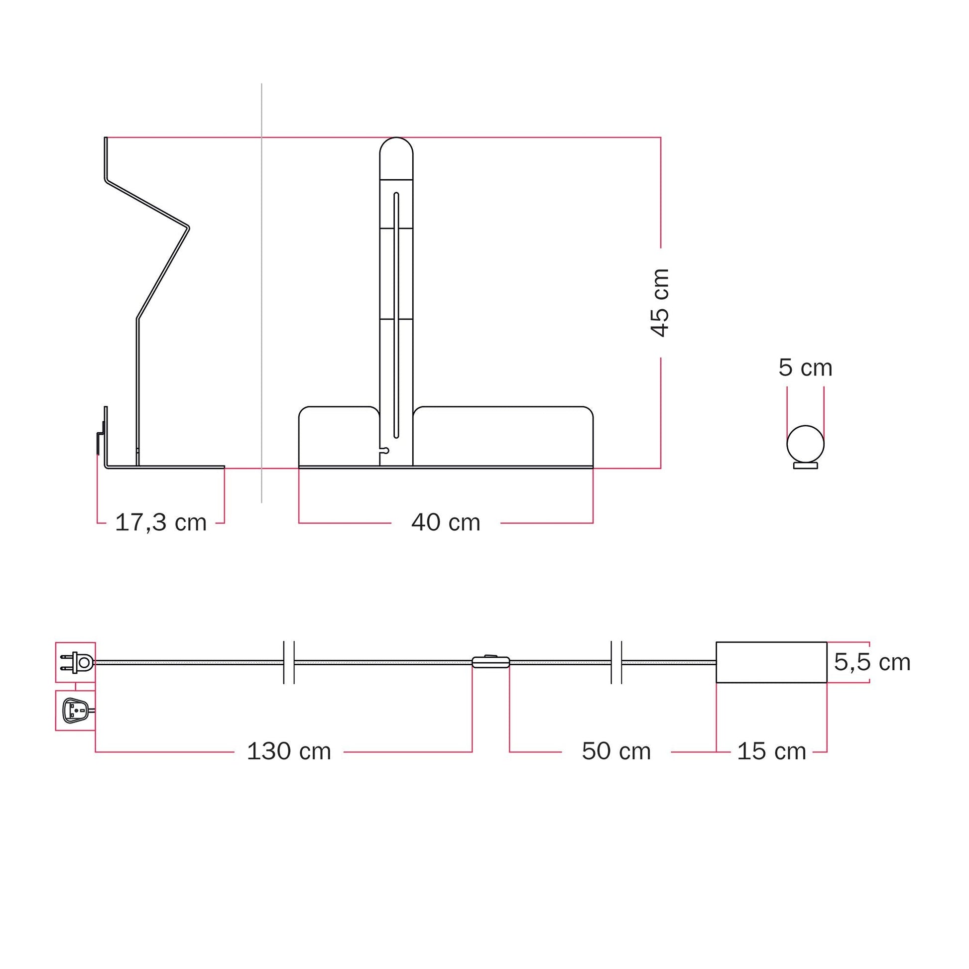 Lampada da parete con mensola e faretto magnetico orientabile - Murio Tubo - Verde
