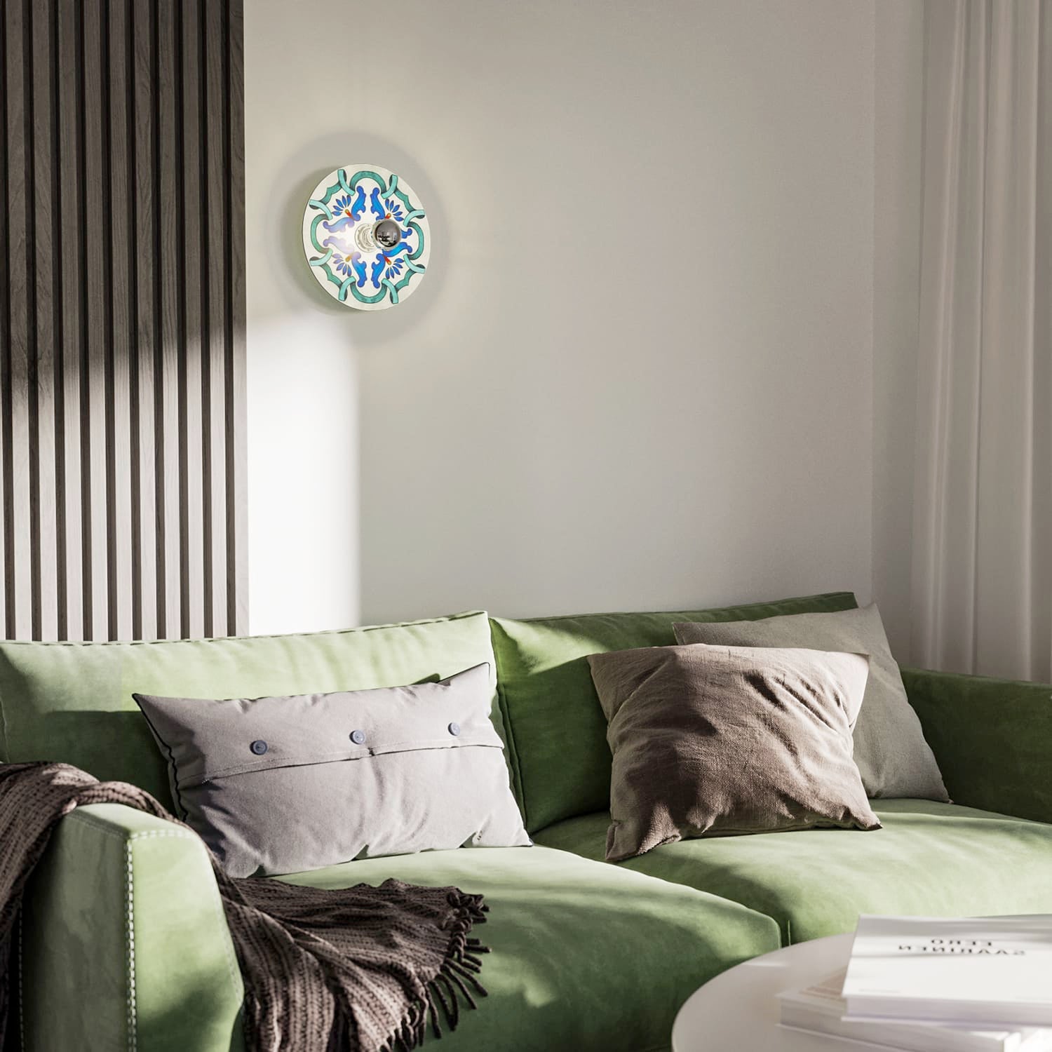 Lampada da parete o soffitto Bianca con paralume a effetto maiolica - Waterproof IP44 - IO