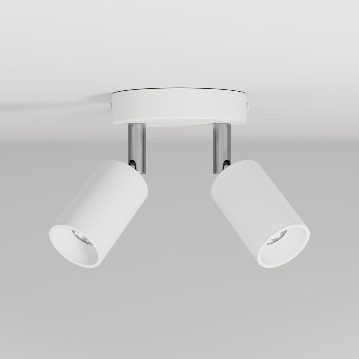 Lampada da parete o soffitto con 2 faretti GU10 Bispot orientabili - Bianco opaco