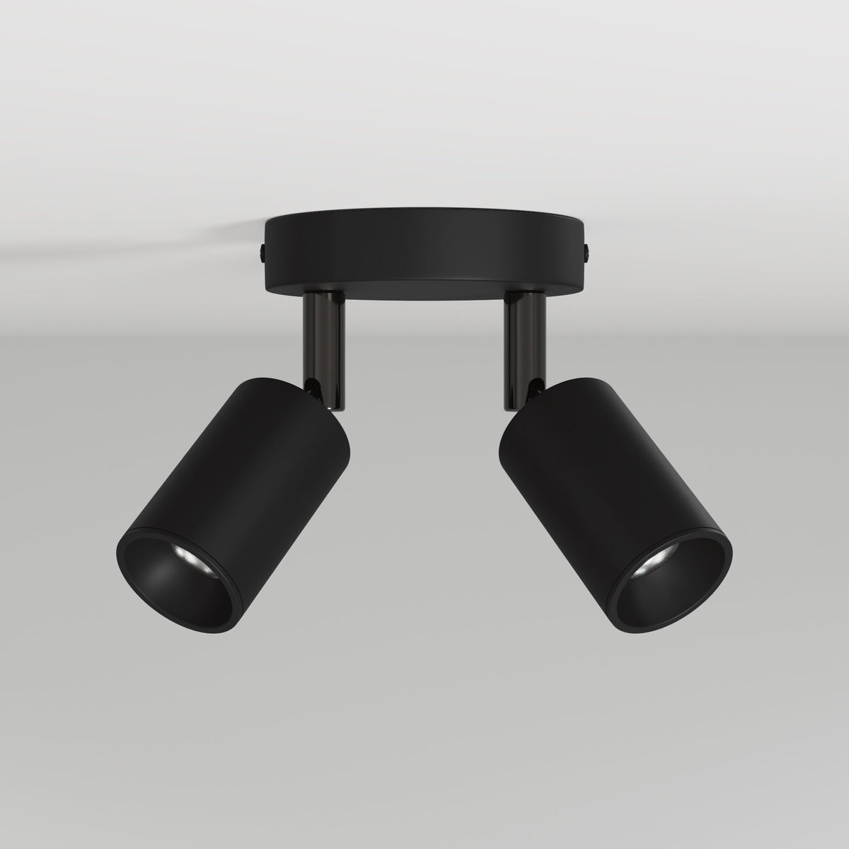 Lampada da parete o soffitto con 2 faretti GU10 Bispot orientabili - Nero