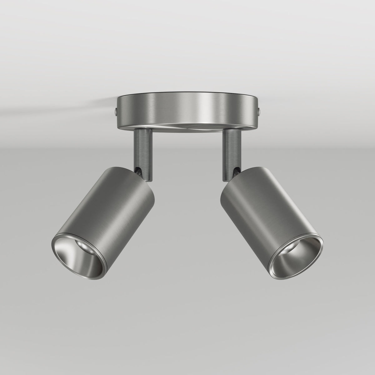Lampada da parete o soffitto con 2 faretti GU10 Bispot orientabili - Titanio satinato