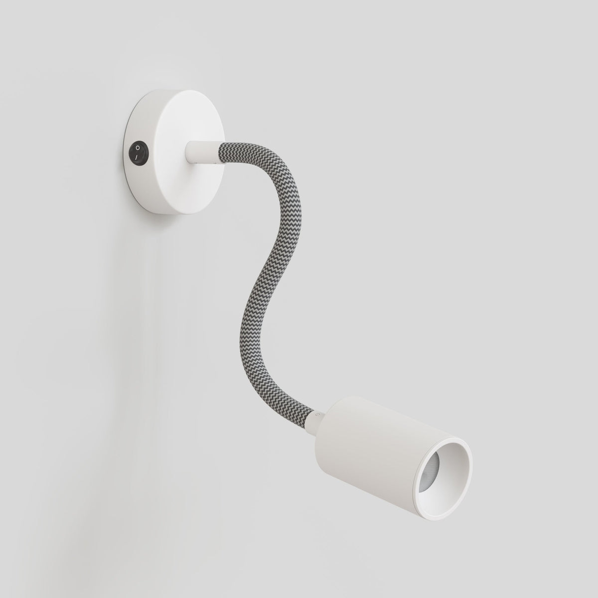 Lampada da parete o soffitto con faretto GU10 Bispot e braccio orientabile Flex 30 cm - Bianco opaco Si Si
