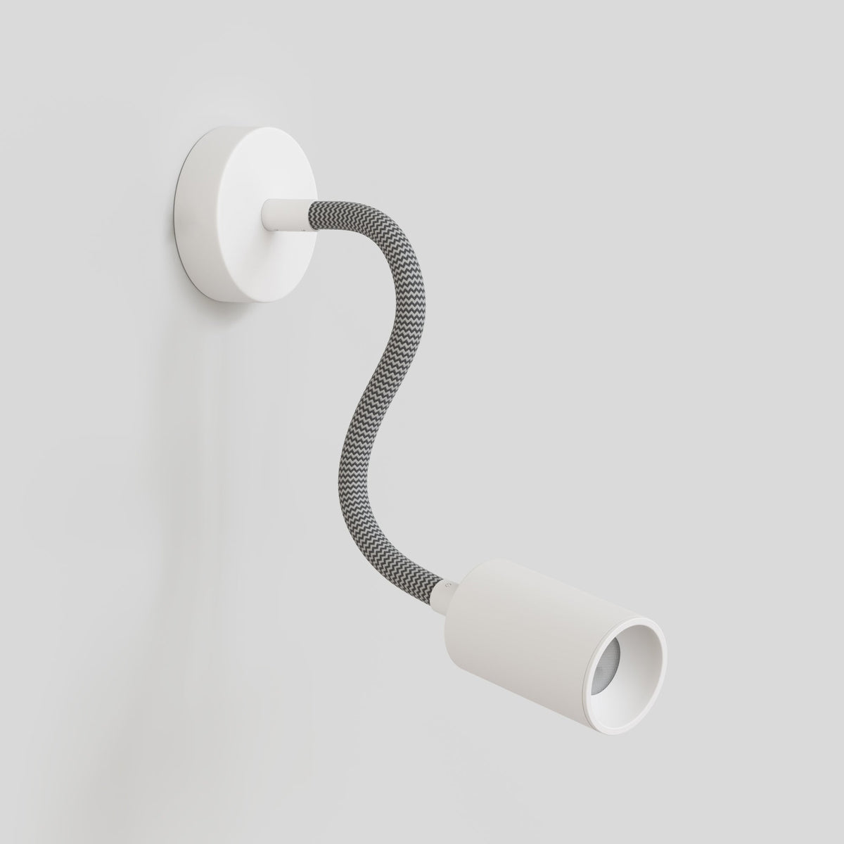 Lampada da parete o soffitto con faretto GU10 Bispot e braccio orientabile Flex 30 cm - Bianco opaco Si No