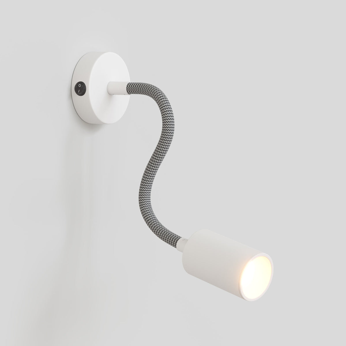 Lampada da parete o soffitto con faretto GU10 Bispot e braccio orientabile Flex 30 cm - Bianco opaco Si Si