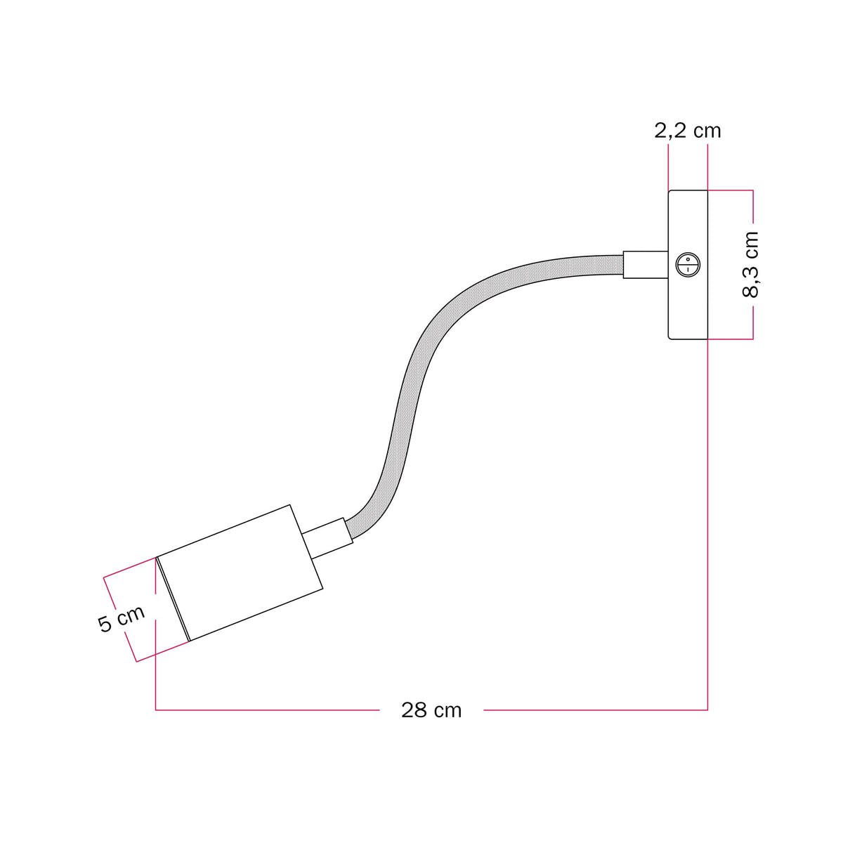Lampada da parete o soffitto con faretto GU10 Bispot e braccio orientabile Flex 30 cm - Bronzo satinato Si No