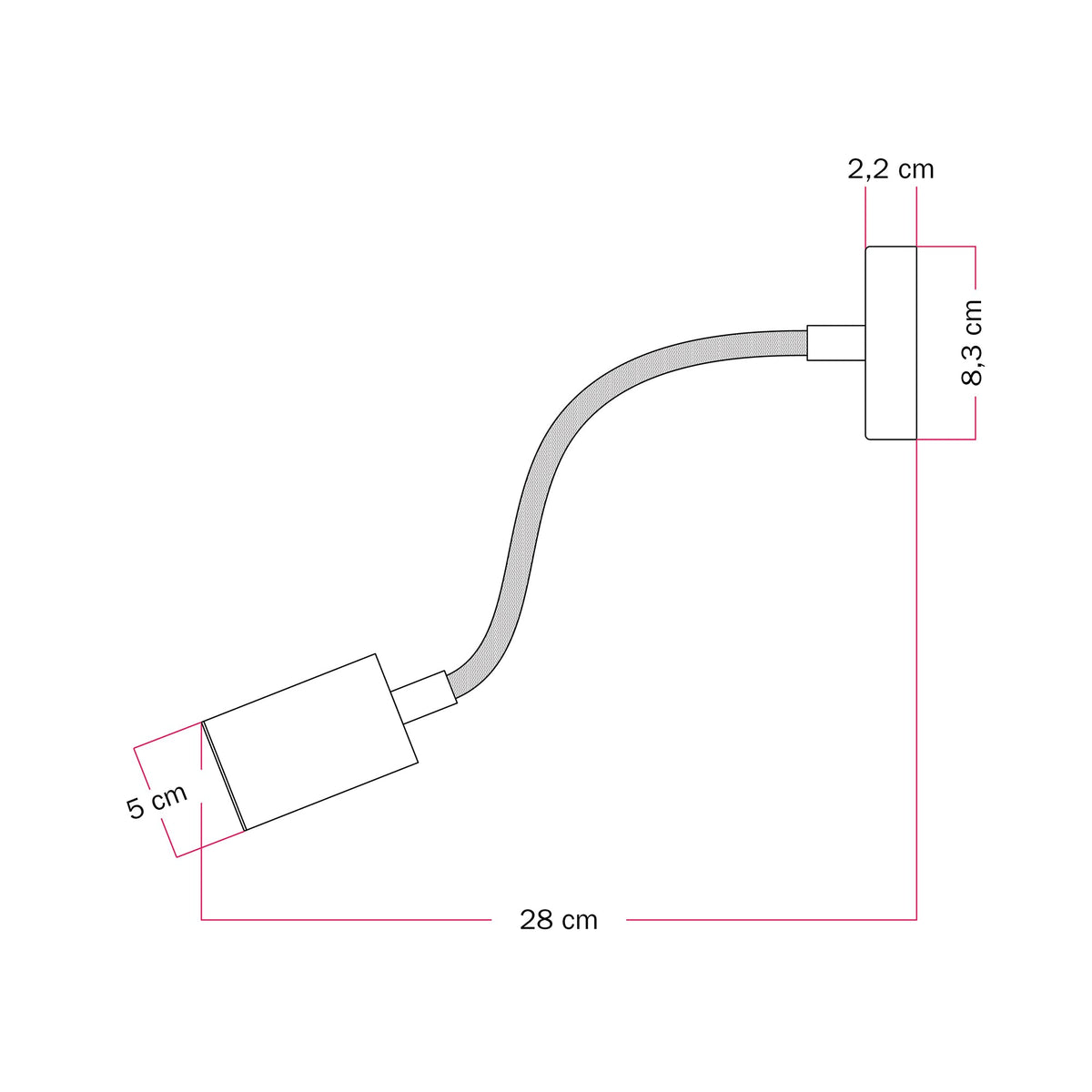 Lampada da parete o soffitto con faretto GU10 Bispot e braccio orientabile Flex 30 cm - Nero / Bronzo satinato Si Si