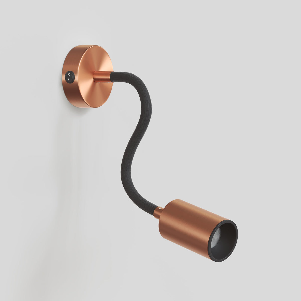 Lampada da parete o soffitto con faretto GU10 Bispot e braccio orientabile Flex 30 cm - Rame satinato / Nero Si Si