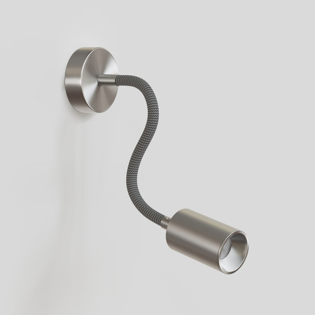 Lampada da parete o soffitto con faretto GU10 Bispot e braccio orientabile Flex 30 cm - Titanio satinato Si No