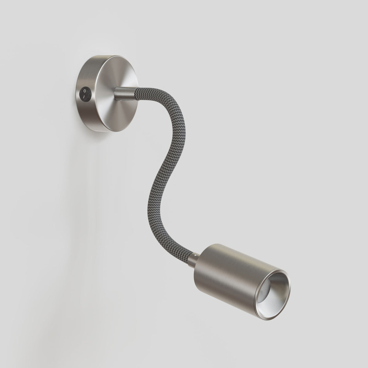 Lampada da parete o soffitto con faretto GU10 Bispot e braccio orientabile Flex 30 cm - Titanio satinato Si Si