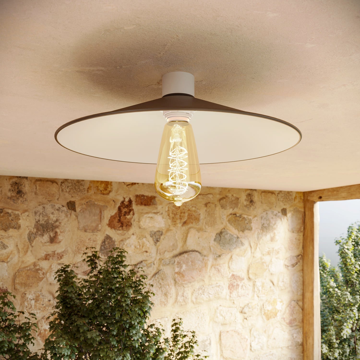 Lampada da soffitto Bianca con paralume in metallo Swing - Waterproof IP44 - IO