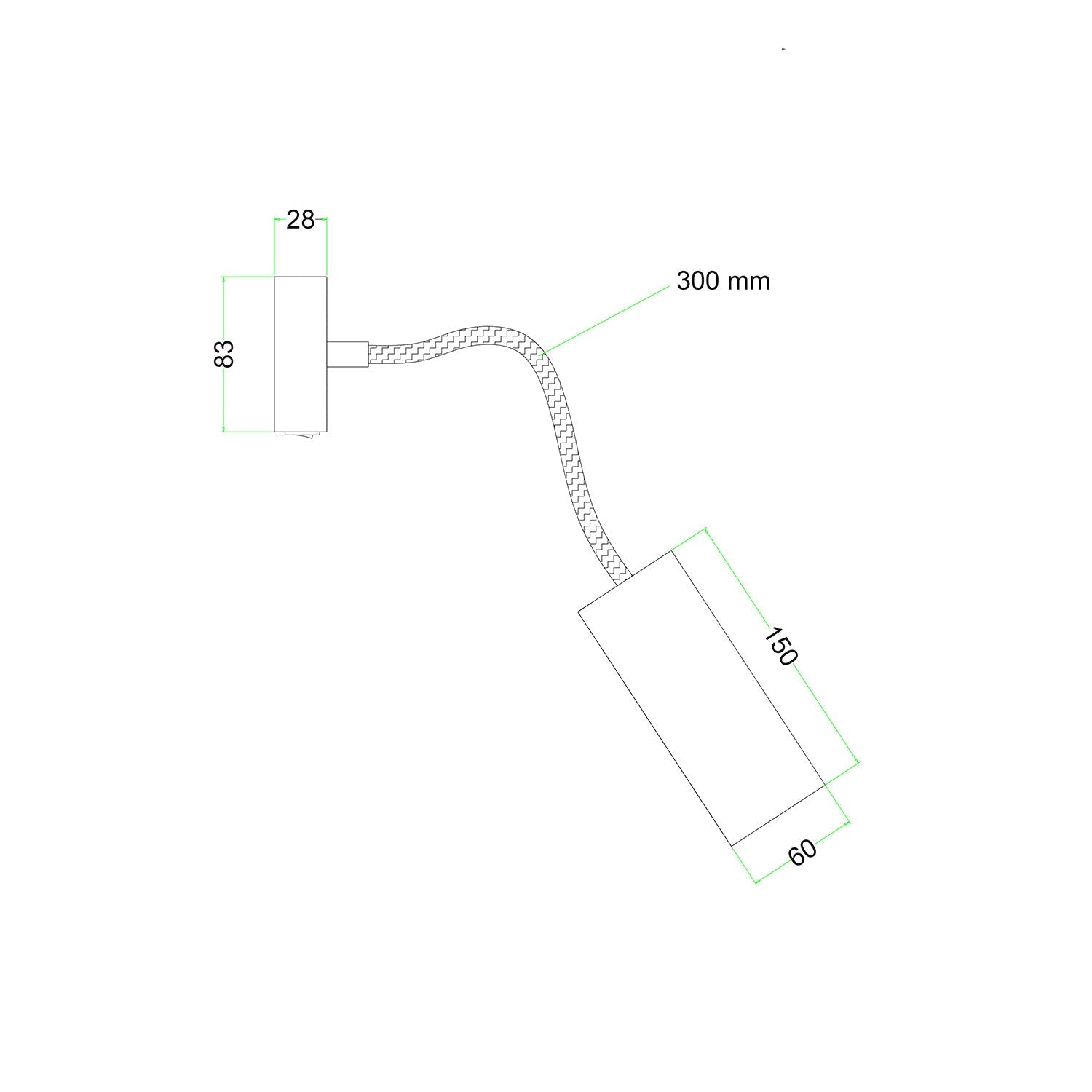 Lampada Fermaluce Flex 30 con mini rosone con interruttore e faretto con paralume Tub-E14 - Rame satinato
