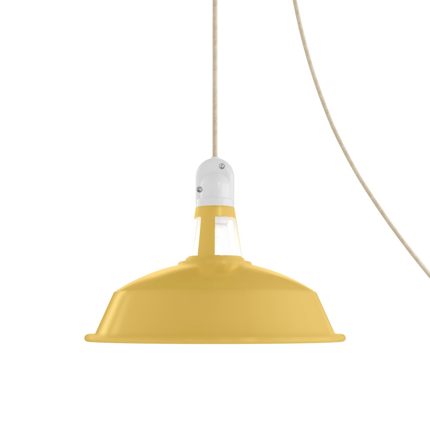 Lampada portatile da esterno Snake con paralume Harbour, 5 m cavo tessile, portalampada IP65 waterproof - Mostarda