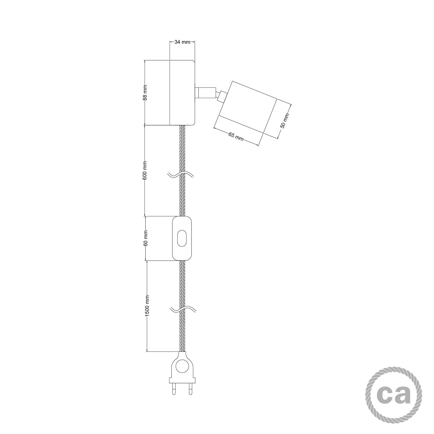 Lampada Spostaluce Snodo orientabile in legno - Neutro