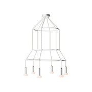 Lampadario 3 Cage a 6 cadute P-Light Dash - Titanio satinato
