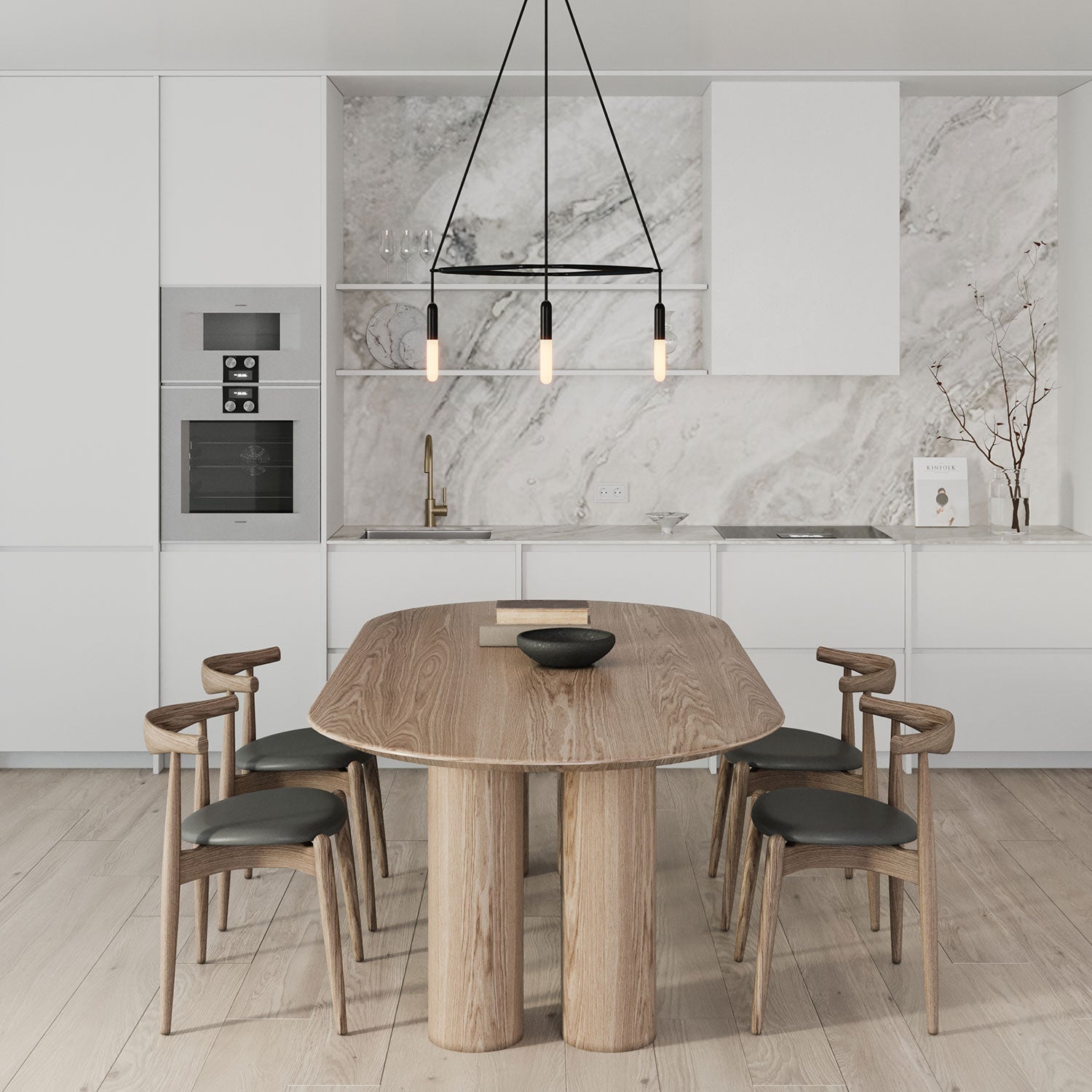 Lampadario Cage a 4 cadute P-Light - Nero