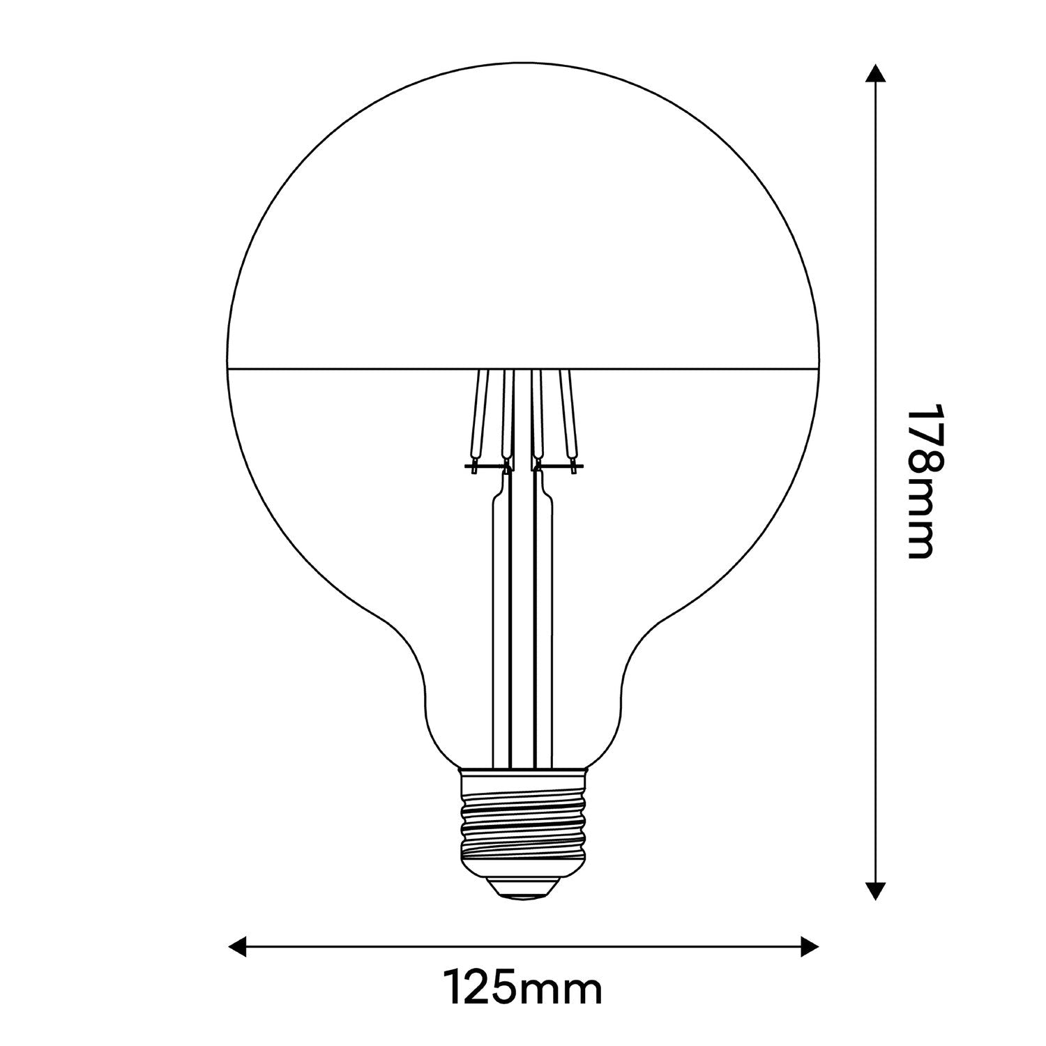 Lampadina LED Maria G125 4,8W 806Lm E27 2700K Dimmerabile - Arancione