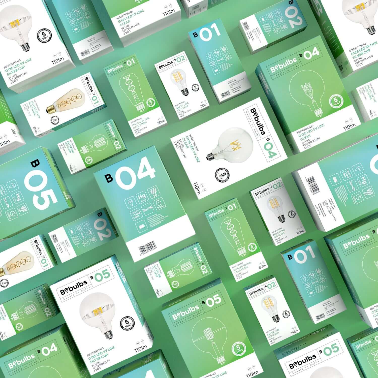 Lampadina LED Trasparente Linea 5V filamento corto Globo G125 1,3W 110Lm E27 2500K Dimmerabile - B04