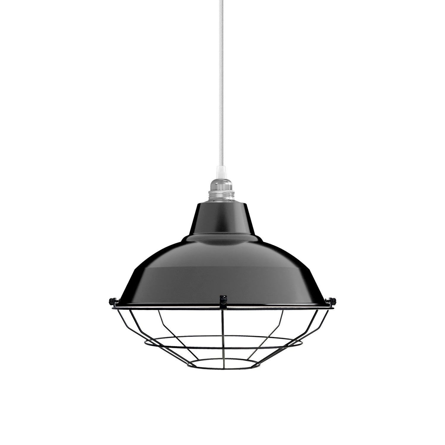 Paralume Bistrot con gabbia in metallo - Nero