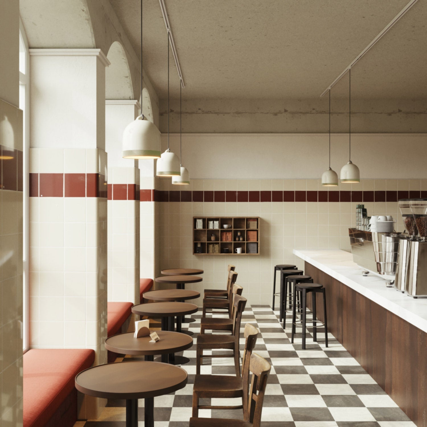 Paralume Campana M bicolore in ceramica Bianco e Verde salvia, collezione Materia - Made in Italy