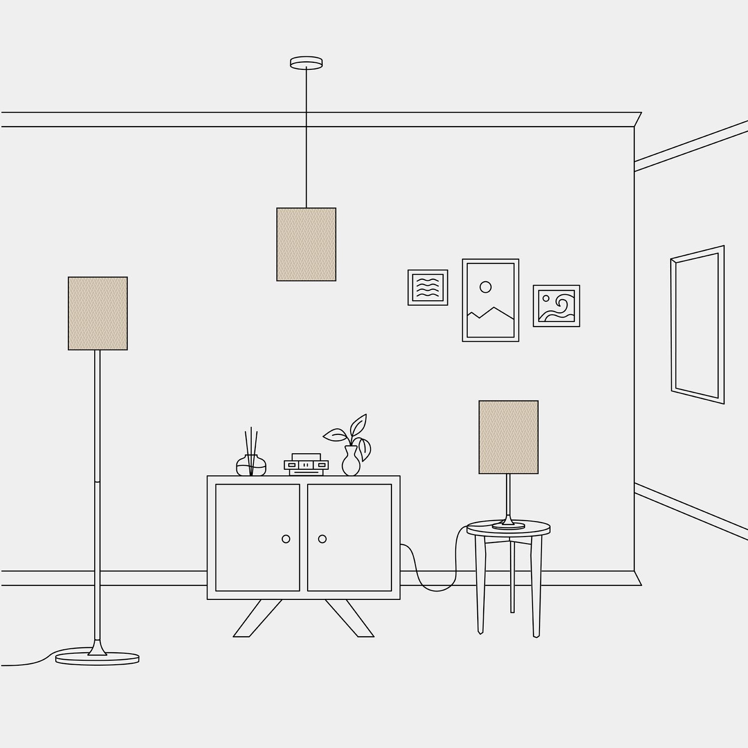 Paralume Cilindro M in tessuto con attacco E27 - Made in Italy - Arenal Tortora