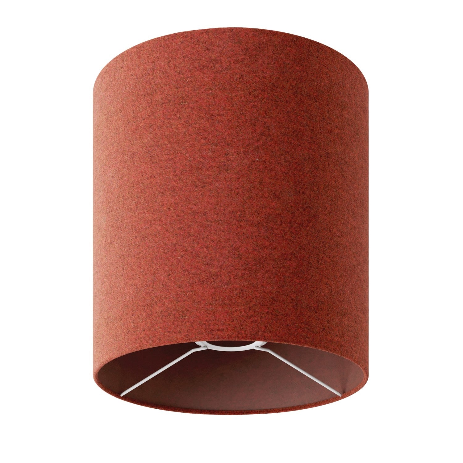 Paralume Cilindro M in tessuto con attacco E27 - Made in Italy - Lana aragosta