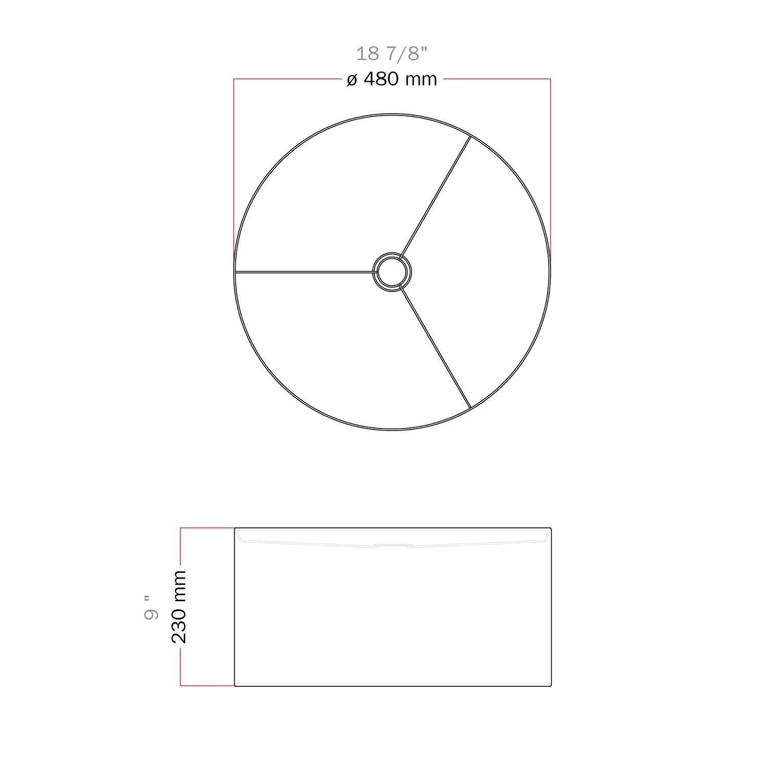 Paralume Cilindro XL in tessuto con attacco E27 - Made in Italy - Lana Grigio Scuro
