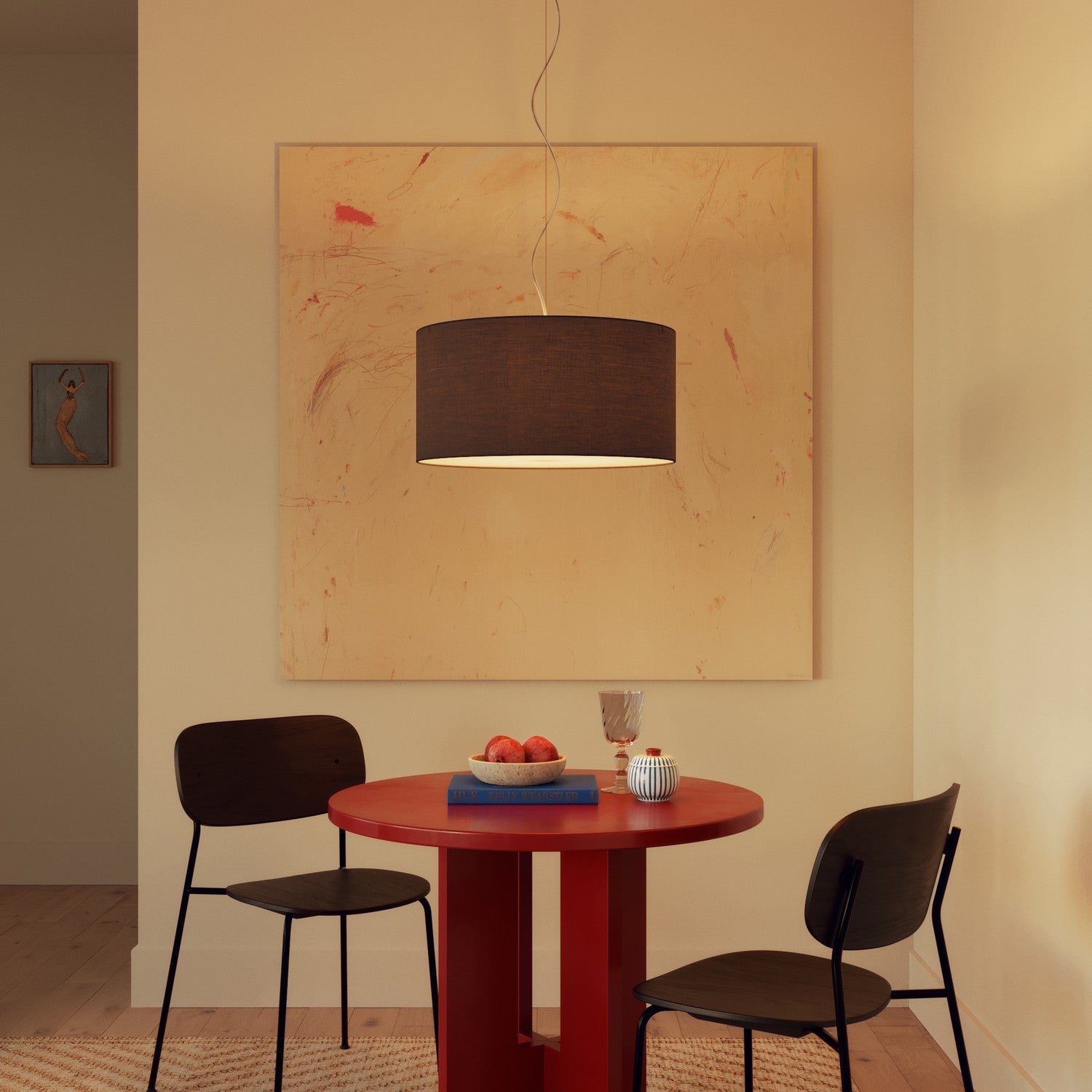 Paralume Cilindro XL in tessuto con attacco E27 - Made in Italy - Teletta Grigio Scuro