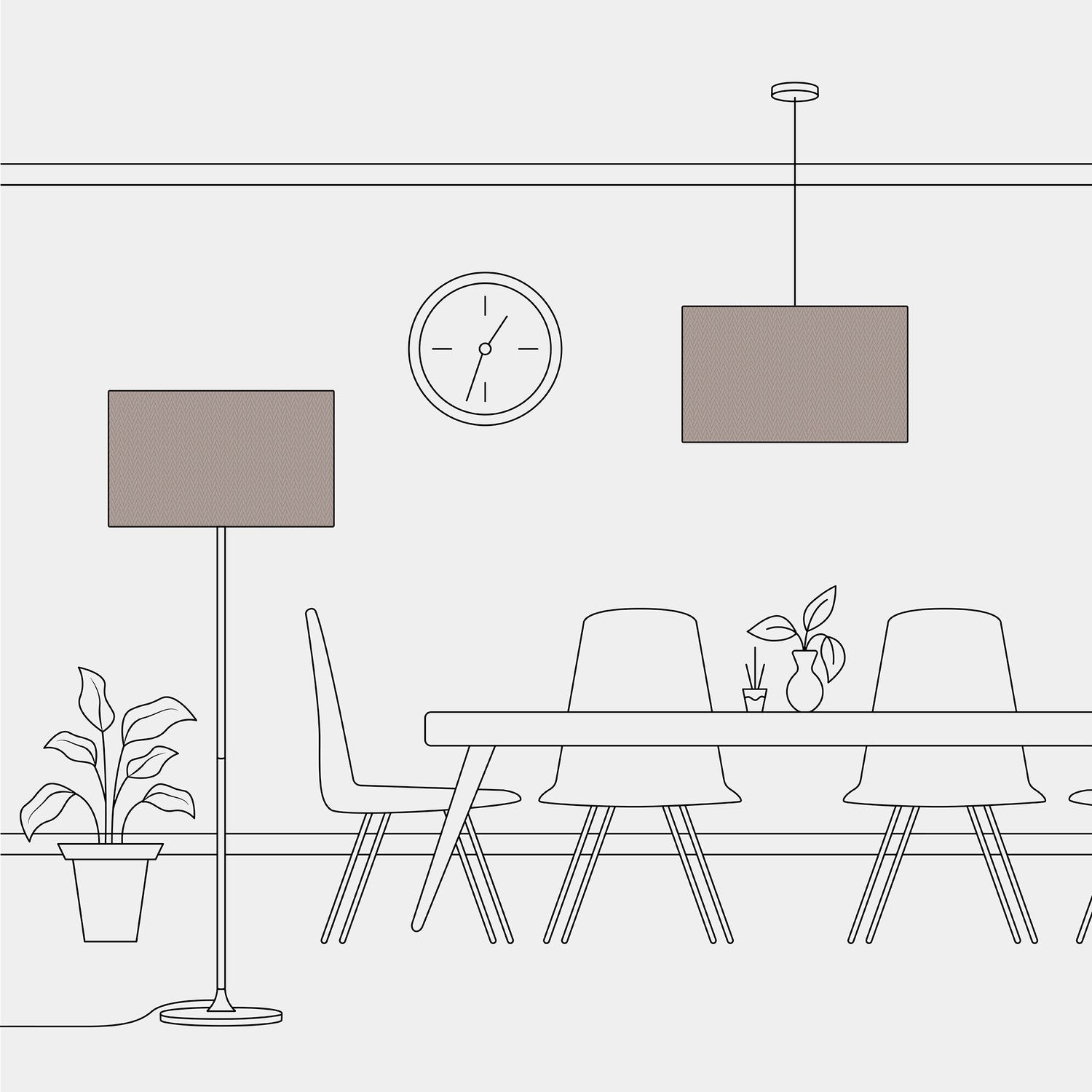 Paralume Cilindro XXL in tessuto con attacco E27 - Made in Italy - Arenal Cenere