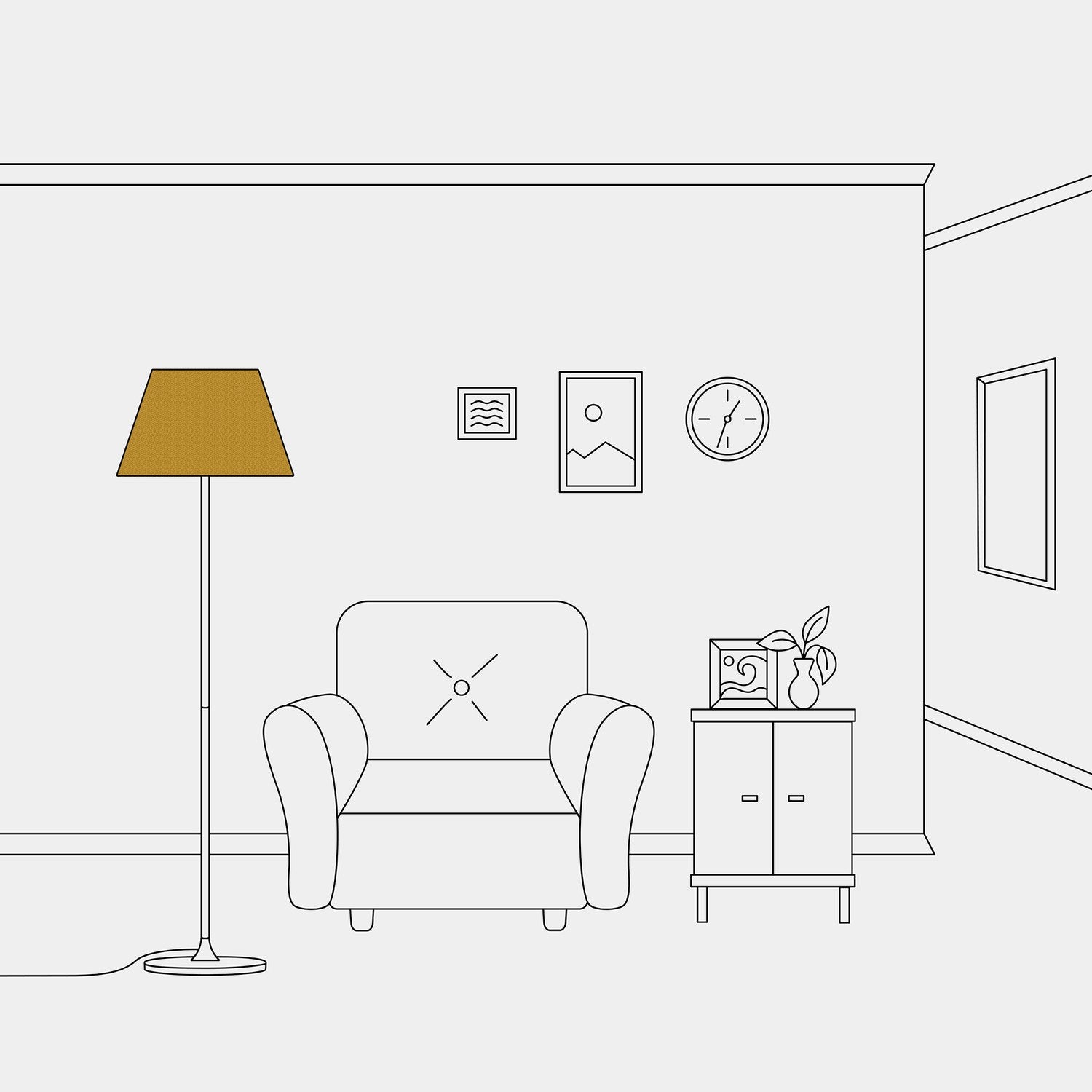 Paralume Impero M in tessuto per lampada da terra con attacco E27 - Made in Italy - Lana Senape