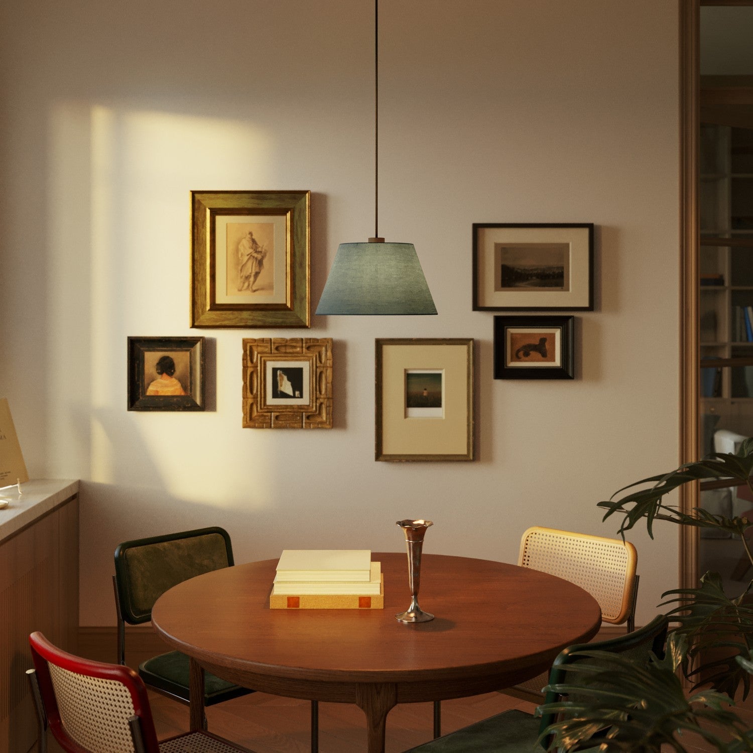 Paralume Impero M per sospensione con attacco E27 - Made in Italy - Teletta Azzurro Severo