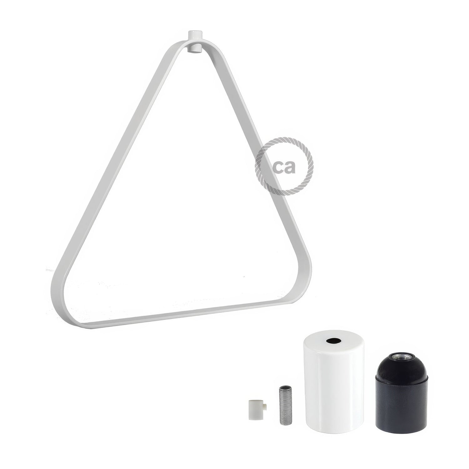 Paralume in metallo Duedì Apex con copriportalampada in metallo e portalampada E27 - Bianco