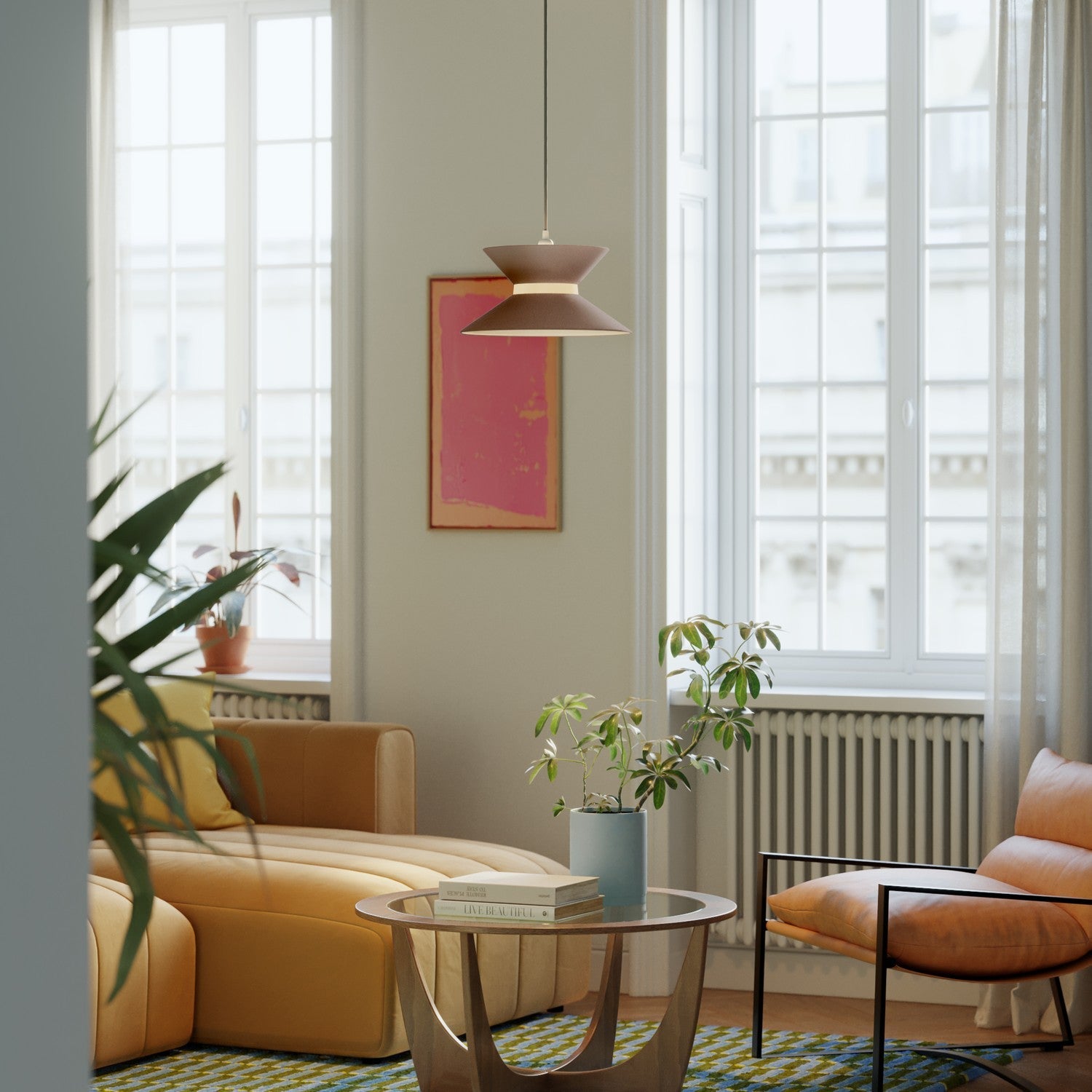 Paralume in tessuto Clessidra Arenal cenere - Made in Italy Arenal sabbia